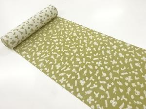 アンティーク　変わり花模様織出し八寸帯地反物